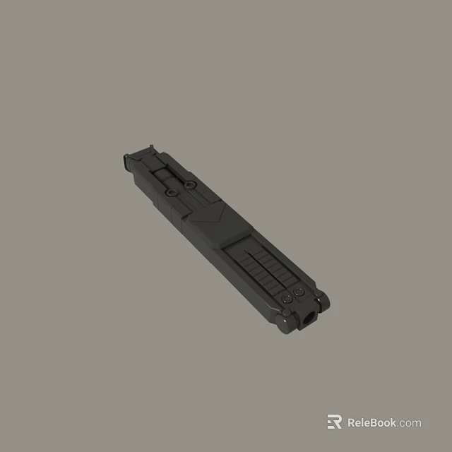 Black Elongated Mechanical Part 3D Model With Functional Grooves And Holes Structure Design 3d model 