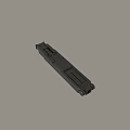 Black Elongated Mechanical Part 3D Model With Functional Grooves And Holes Structure Design