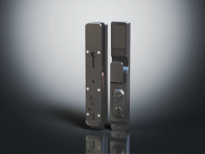 Modern Metal Door Locks For Home Furniture With Sleek Design And Buttons 3d model
