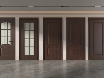 American Style Room Door Wooden Door Entry Door Bedroom Door 3d model