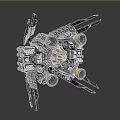 Sci Fi Mechanical Device With Wing Like Structures Red Central Core And Metallic Components