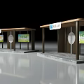 Modern Bus Stop Shelter With Billboards Seats And Urban Design Features
