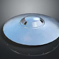 Disc Shaped Metallic Spacecraft With Central Dome And Observation Windows For Cosmic Exploration