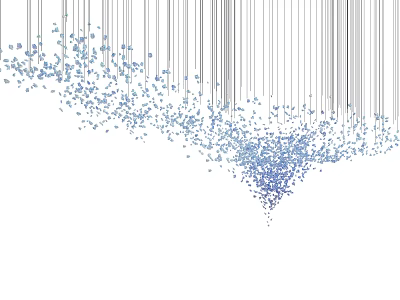 Elegant Crystal Chandelier With Slender Hanging Lines And Blue Purple Small Dots 3d model