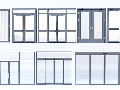 Diverse Window And Door Designs With Multiple Styles And Glass Options 3d model