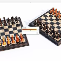 Classic Chess Entertainment With Two Chessboards And Black And Gold Chess Pieces