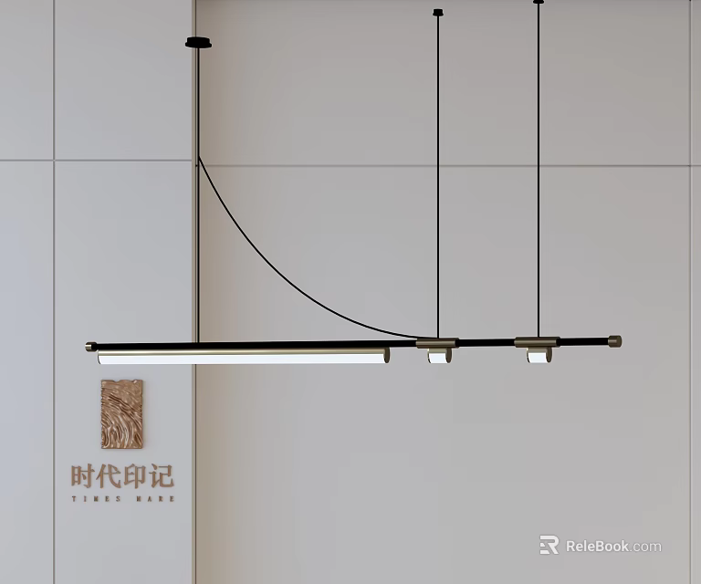 Modern Linear Chandelier With Metal Frame For Contemporary Dining Room Interior 3d model