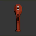 Red Durable Ergonomic Handheld Tool With Double Nozzle And Industrial Design 3d model