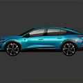 Blue Modern SUV Car With Sleek Body Shiny Finish And Black Alloy Wheels