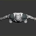 Game and Movie Character in Futuristic White and Blue Armor Design Standing Pose