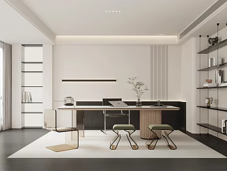 Modern Study Cream Study 3d model