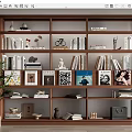 Modern Bookshelf Solid Wood Bookshelf Open Bookcase Decorative Cabinet Storage Rack 3d model