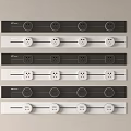 Modern Black And White Switch Panels With Various Socket Designs Arranged Neatly 3d model