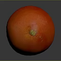 Isolated Ripe Red Grapefruit with Fresh Textured Surface on Dark Background