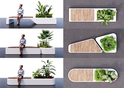 Modern Outdoor Chair Landscape Seat Sitting Stool Tree Pool Sitting Stool Plant Potted Shopping Mall Rest Sitting Stool Shaped Seat 3d model