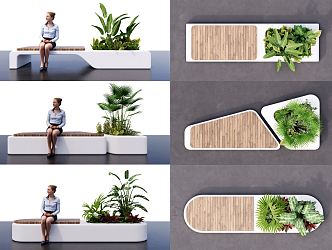 Modern Outdoor Chair Landscape Seat Sitting Stool Tree Pool Sitting Stool Plant Potted Shopping Mall Rest Sitting Stool Shaped Seat 3d model