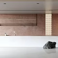Front desk reception desk marble front desk background wall background teapot cabinet display cabinet chandelier wall lamp laptop flowerpot branch 3d model