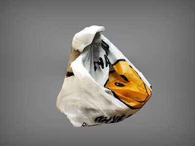 White Plastic Bag With McDonalds Logo And Black Yellow Patterns For Daily Use 3d model