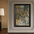Abstract Painting With Vibrant Leaves And Flowers In Framed Wall Art Interior