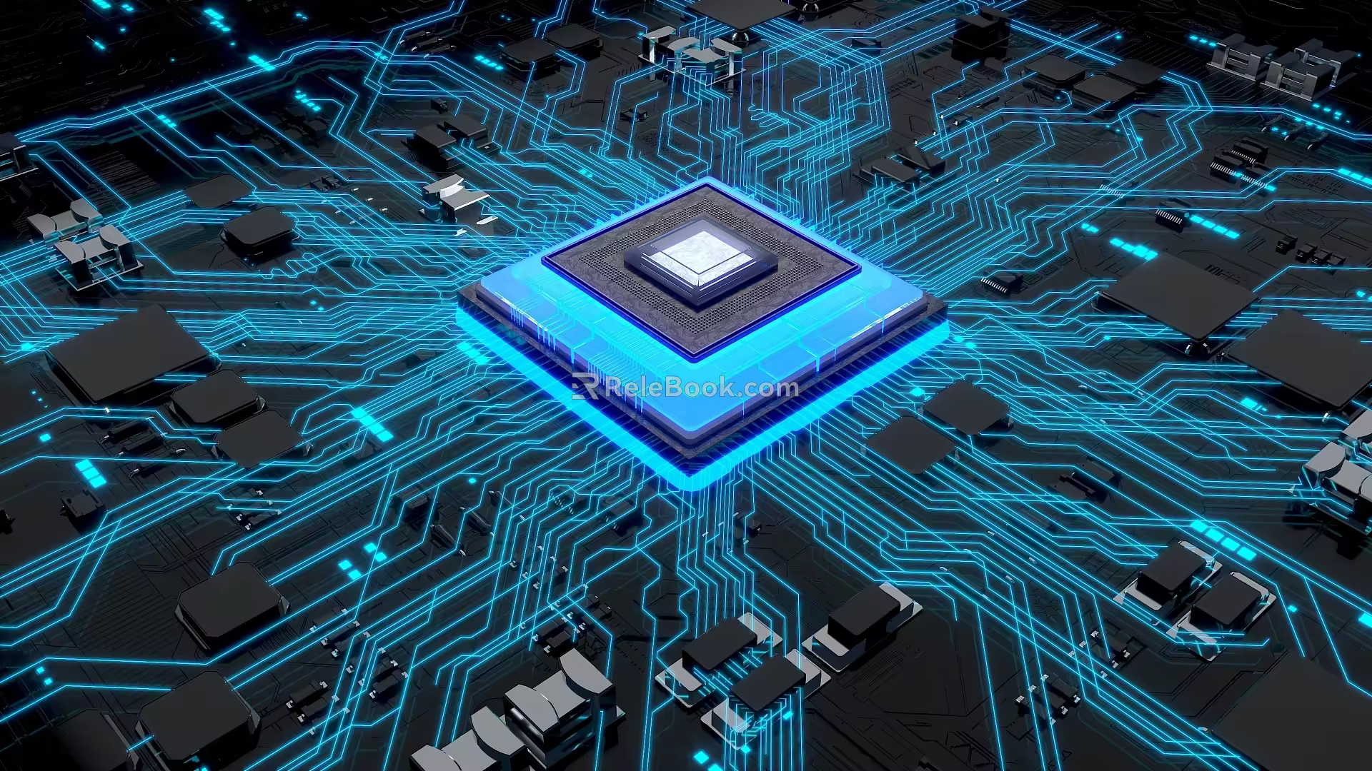 Chip AI chip CPU GPU processor computer chip mobile phone chip server chip Xiaolong chip Qualcomm chip 3d model