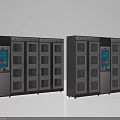 Smart Self Service Lockers With Digital Screens And Multiple Storage Compartments 3d model