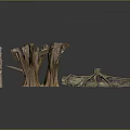 Natural Wooden Stone Decorative Pieces With Tree Root Shapes And Textures