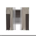 Beige And Brown Curtains With Sheer Curtains Roller Blinds White Window Frame