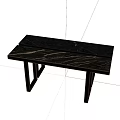 Modern Sleek Side Table with Black Marble Top and Sturdy Metal Legs Design