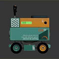 Turquoise And Orange Toy Car Design With Blue Seat Stripe Details And Black Wheels