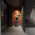 Modern Public Office Space With Wooden Walls Desks Ergonomic Chairs And Brown Sofa