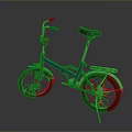 Children's Blue Bicycle With Black Seat White Handlebars Red Bell And White Fenders