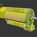 Yellow Industrial Electric Motor With Cooling Fins And Rotating Shaft Structure