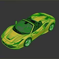 Yellow Convertible Sports Car Featuring Sleek Design Alloy Wheels And Reflection