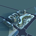 Modern Aerial View Large Planning Body Surface Complex Commercial Center 3d model