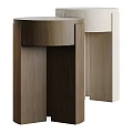 Modern Round Coffee Table With Geometric Stone Base And Smooth Surface Design
