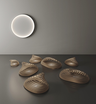 Modern installation art lamp 3d model