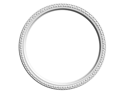 Intricate Carved White Round Frame With Decorative Ornamental Edge Details 3d model