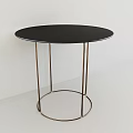 Modern Minimalist Round Black Table With Sleek Surface And Metal Legs 3d model