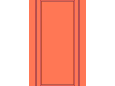 Orange Interior Door With Simple Frame Design And Smooth Surface 3d model