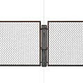 Durable Chain Link Fence Structure With Metal Mesh And Wooden Support Posts