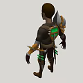 3D Man Character Wearing Fantasy Armor Shoulder Guard Belt Gear And Leather Boots