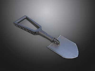 Sturdy Metal Shovel With Ergonomic Handle Design For Garden Construction Use 3d model