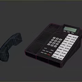 Classic Black Landline Phone With Keypad Display Screen Base And Detachable Handset