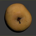 Fresh Orange Pear With Brown Stem On Black Background With Reflection