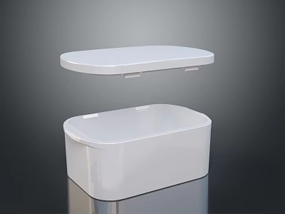 White Plastic Storage Box With Secure Lid For Home Organization 3d model