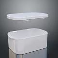 White Plastic Storage Box With Secure Lid For Home Organization 3d model