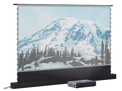 Projection Monitoring System With High Definition Projection Screen And Compact Projector 3d model