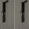 Modern Black Shower Head System With Digital Display Control Panel And Handheld Sprayer 3d model