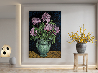 Modern Plant Painting Decorative Hanging Painting 3d model