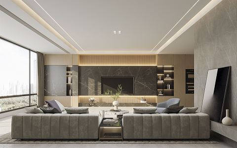 Modern Minotti living room 3d model